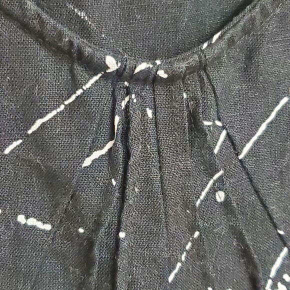 Snapdragon & Twig Linen Tunic Dress Size Medium Black Abstract Painted Artsy - Picture 7 of 11